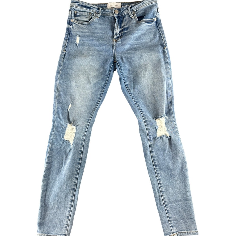 Dear John Gisele Skinny Distressed High Rise Jeans Light Wash Size 27